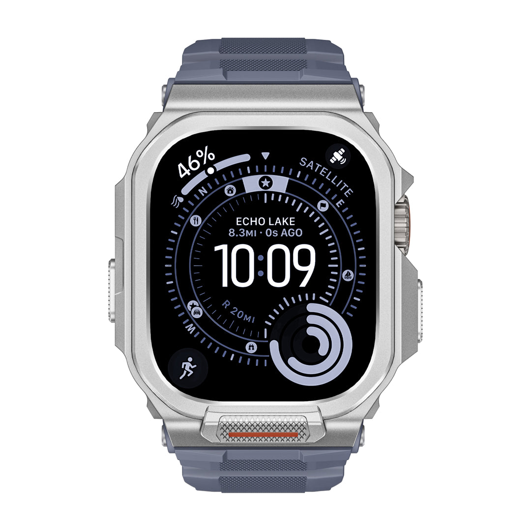 #Color_Titanium Case+Blue Gray Band