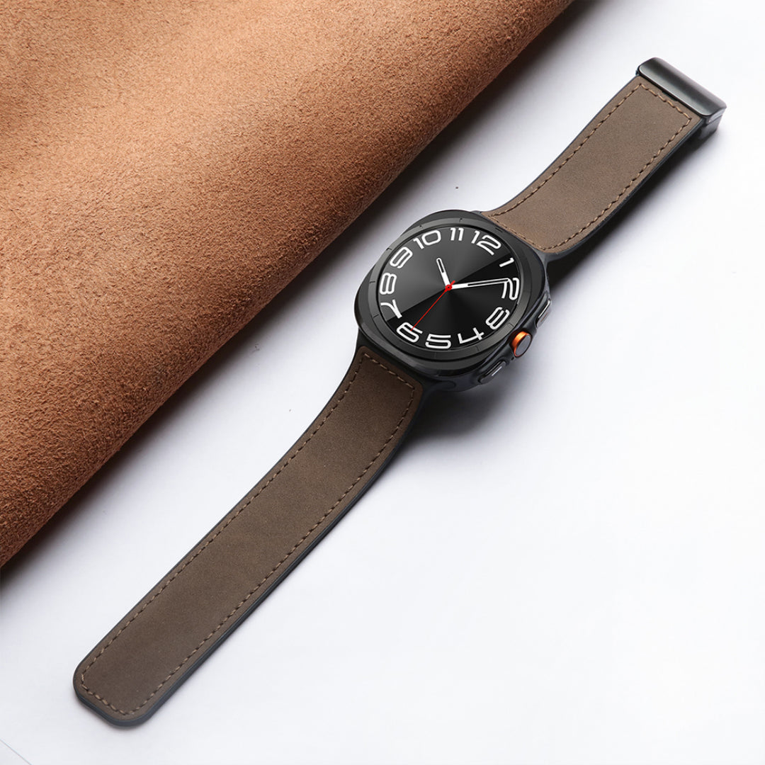Magnetisches Leder- und Silikonarmband für Samsung Galaxy Watch Ultra