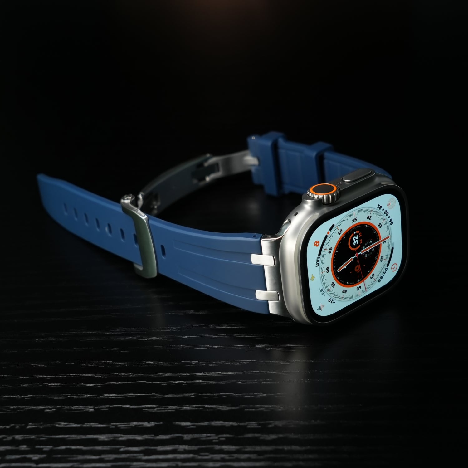 Luxury AP Metal Head Butterfly Buckle Silicone Band For Apple Watch
