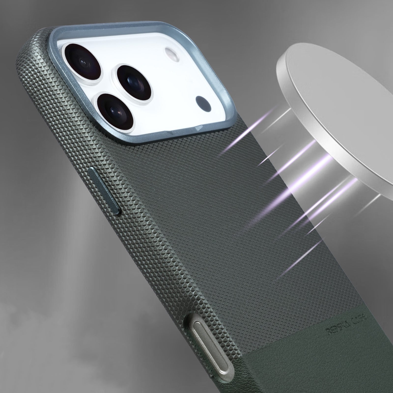 Dragon Scale Double Leather magnetic Case For iPhone