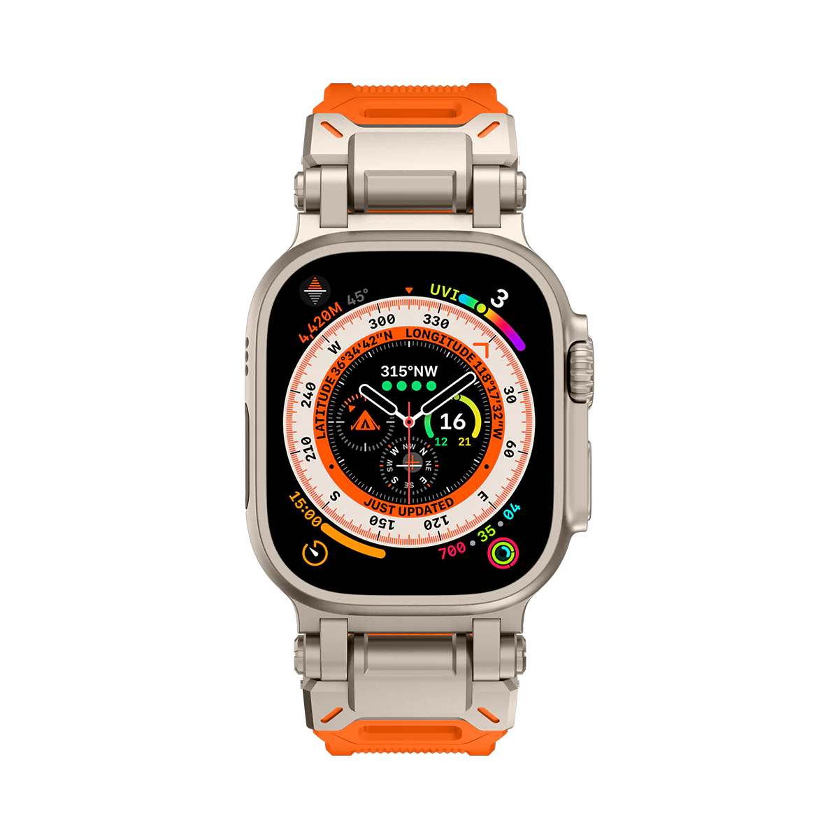 #Color_Titanium Adapter-Orange Band