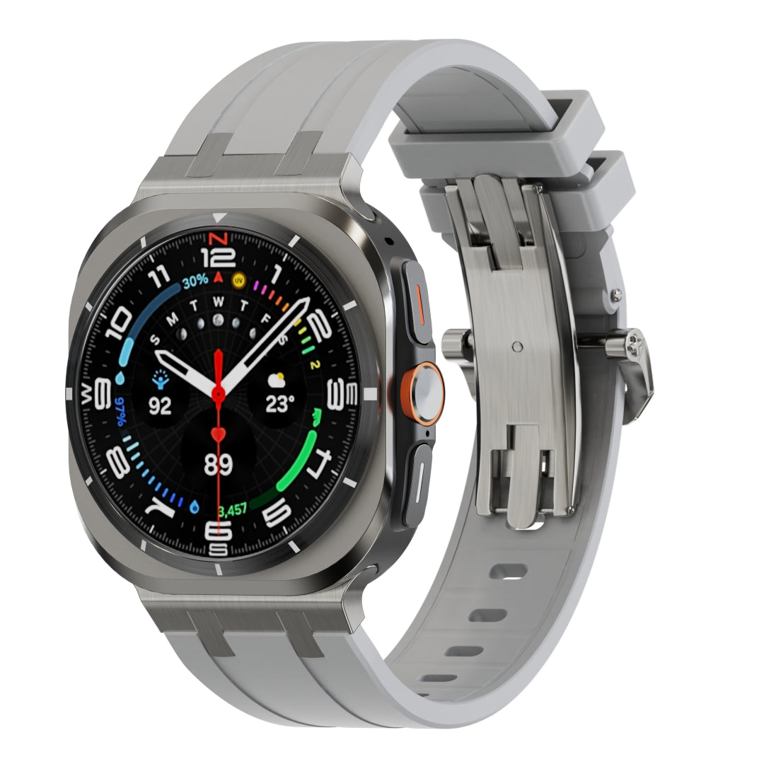 Luxuriöses AP-Silikonarmband mit Schmetterlingsschnalle für Samsung Galaxy Watch Ultra
