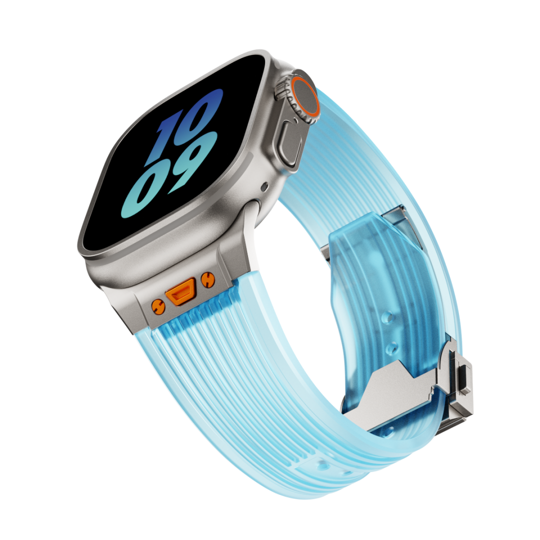 #Color_Titanium Adapter-Transparent Blue Band