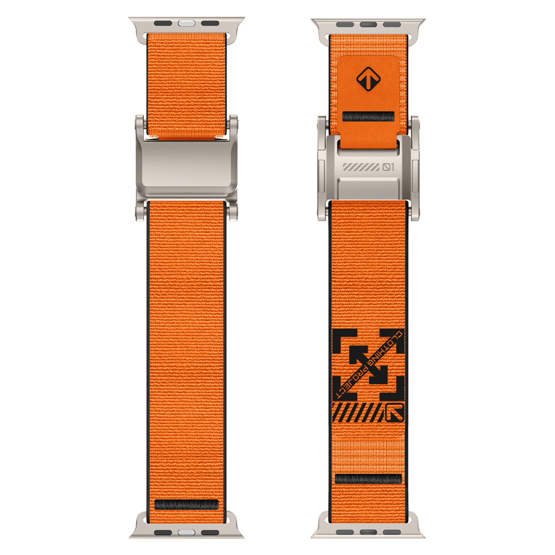 #Color_Orange Band-Silver Buckle
