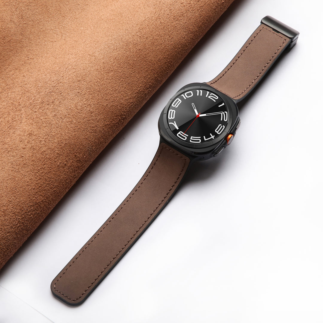 Magnetisches Leder- und Silikonarmband für Samsung Galaxy Watch Ultra