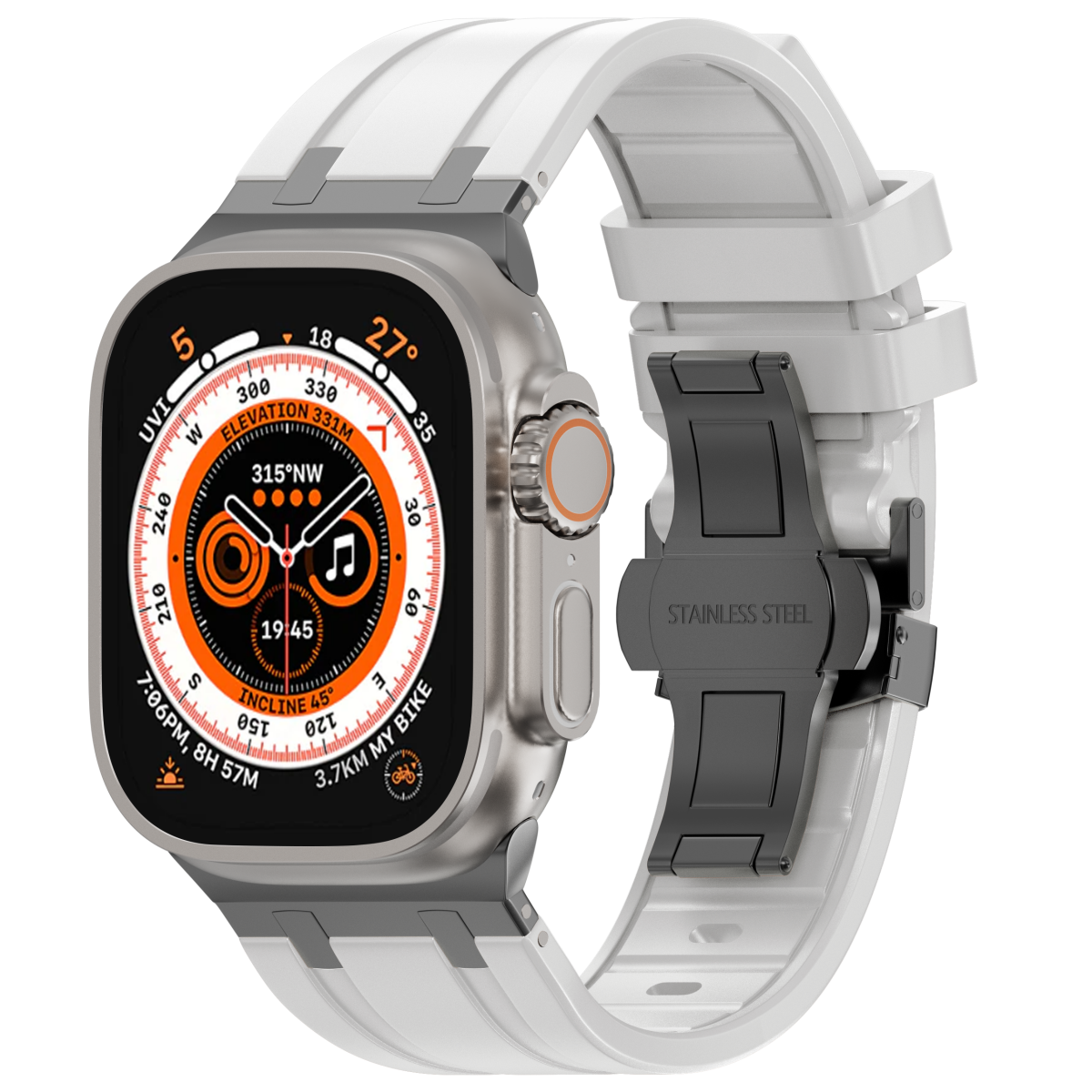 Luxuriöses AP-Silikonarmband mit Schmetterlingsschnalle für Apple Watch
