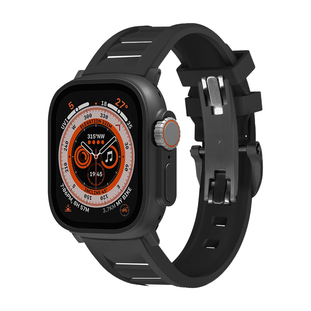 Rugged FKM Butterfly Buckle Band For Apple Watch