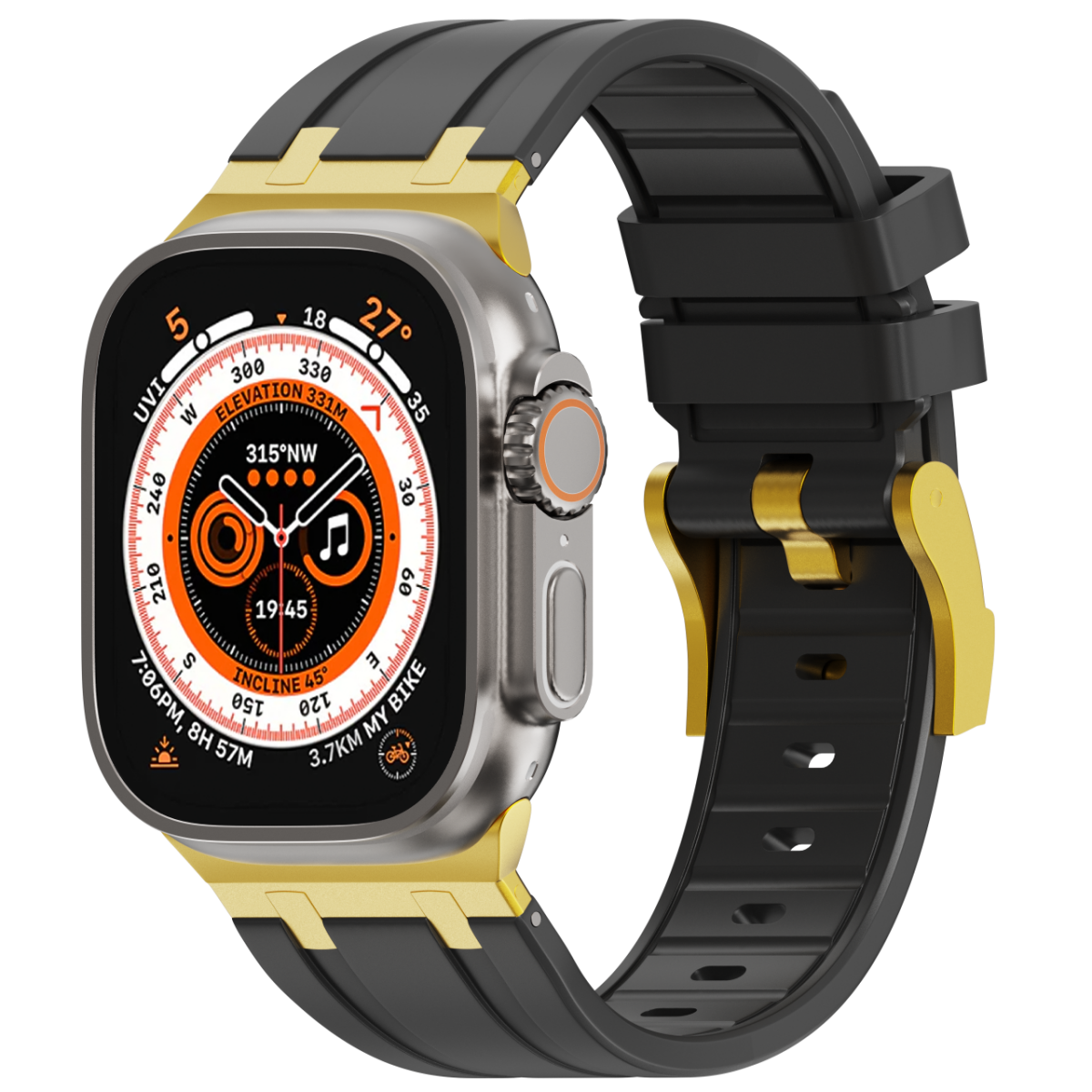 Correa de silicona con cabeza de metal AP de lujo para Apple Watch