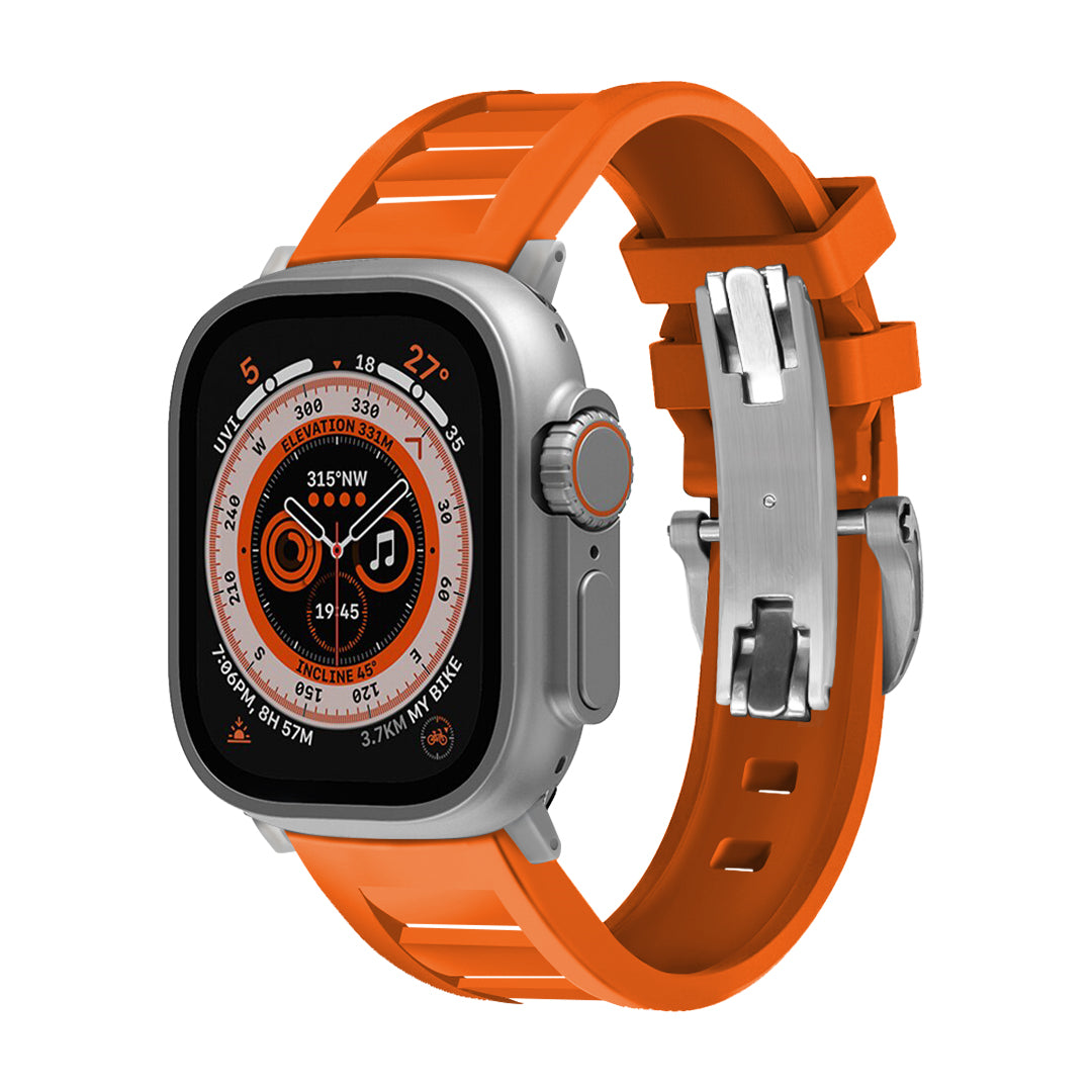 Rugged FKM Butterfly Buckle Band For Apple Watch