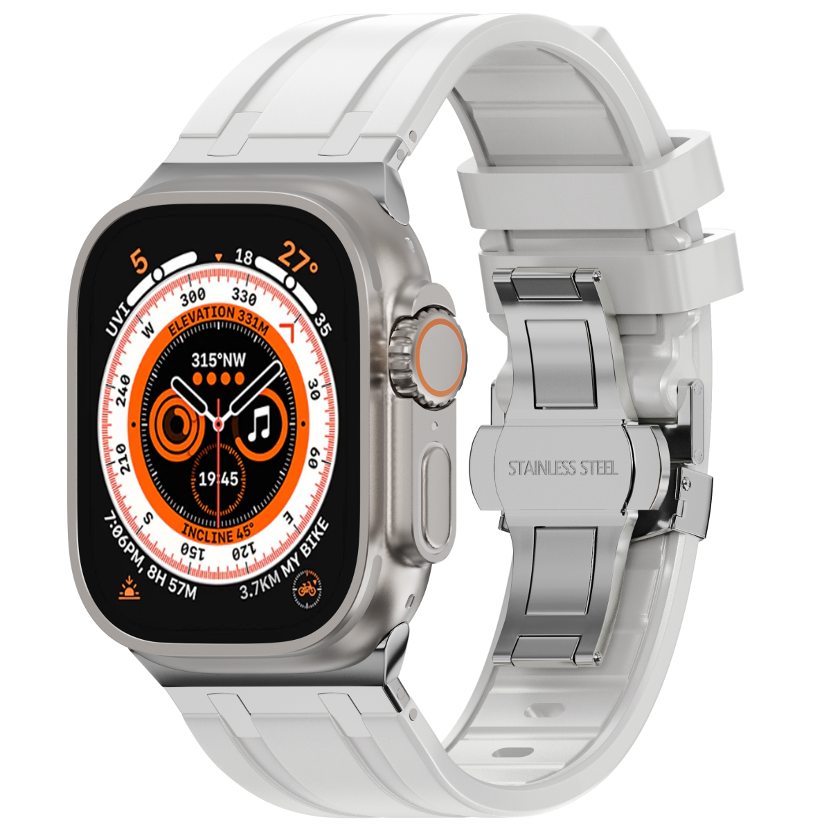 Luxuriöses AP-Silikonarmband mit Schmetterlingsschnalle für Apple Watch