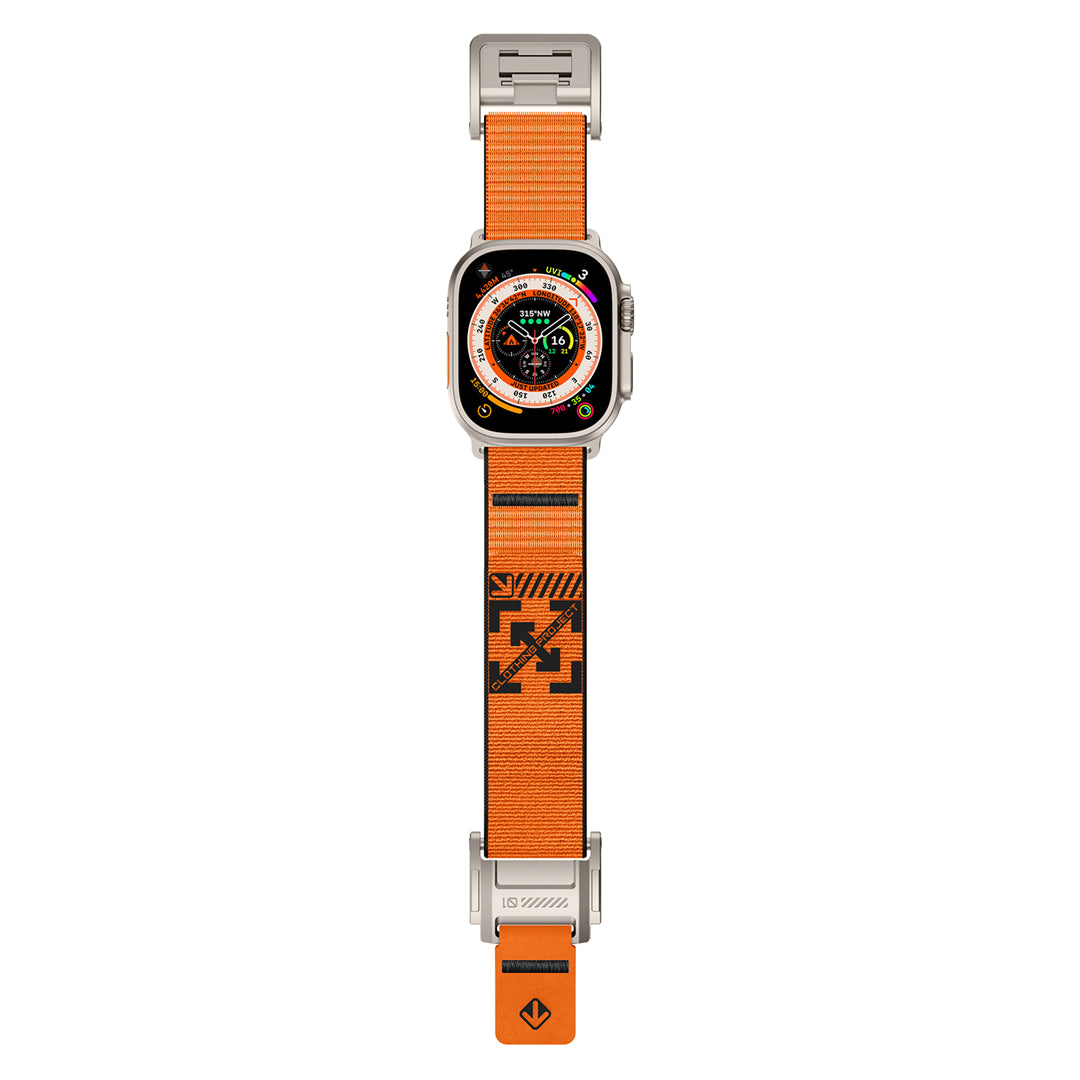 #Color_Orange Band-Silver Buckle
