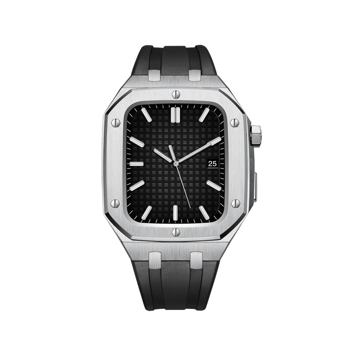 AP9009 Silicone Band 316L Stainless Steel Case Retrofit Kit For Apple Watch