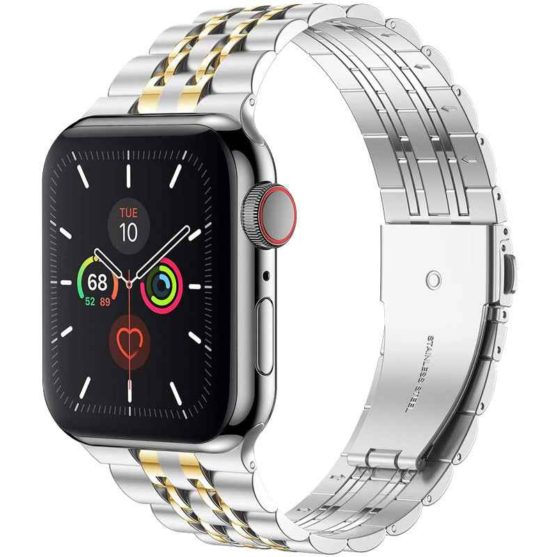 Luxury Stainless Steel Folding Buckle Band For Apple Watch