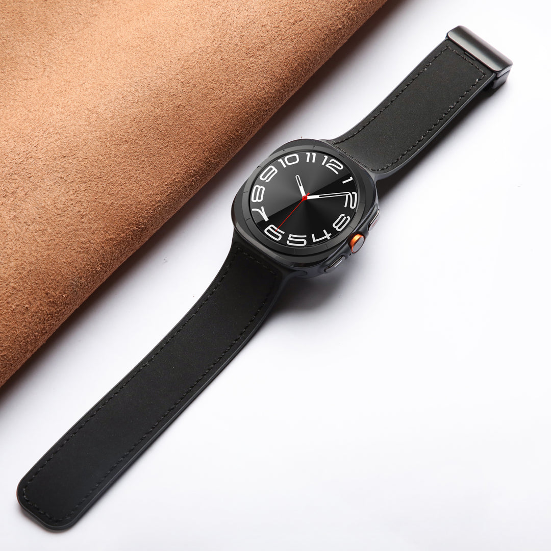 Magnetisches Leder- und Silikonarmband für Samsung Galaxy Watch Ultra
