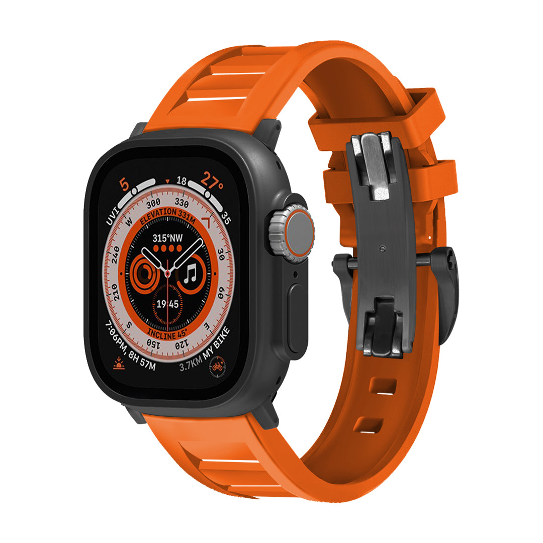 Rugged FKM Butterfly Buckle Band For Apple Watch