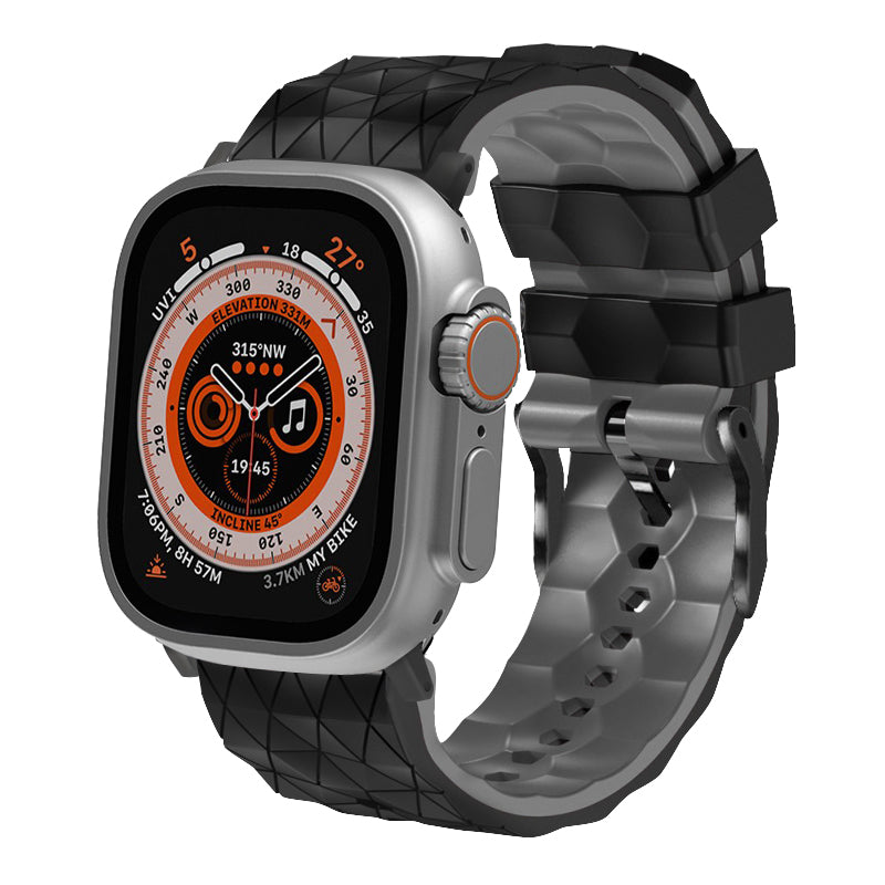 Two-color Football Pattern Sport Silicone Band For Apple Watch
