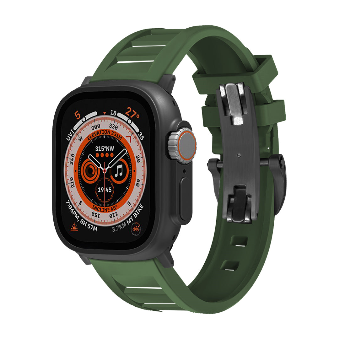 Rugged FKM Butterfly Buckle Band For Apple Watch
