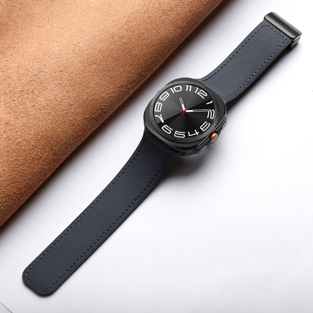 Magnetisches Leder- und Silikonarmband für Samsung Galaxy Watch Ultra