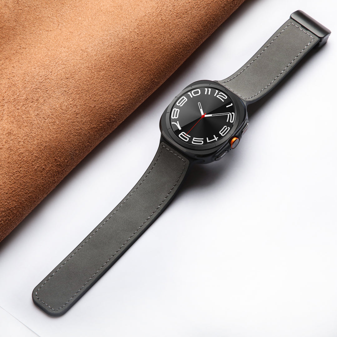 Magnetisches Leder- und Silikonarmband für Samsung Galaxy Watch Ultra