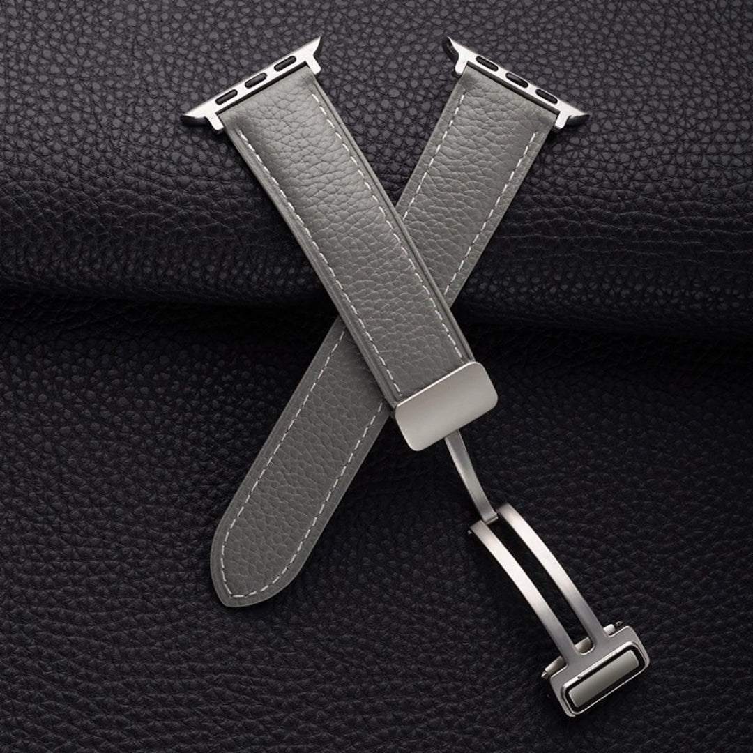 Leather Magnetic Buckle Band For Apple Watch