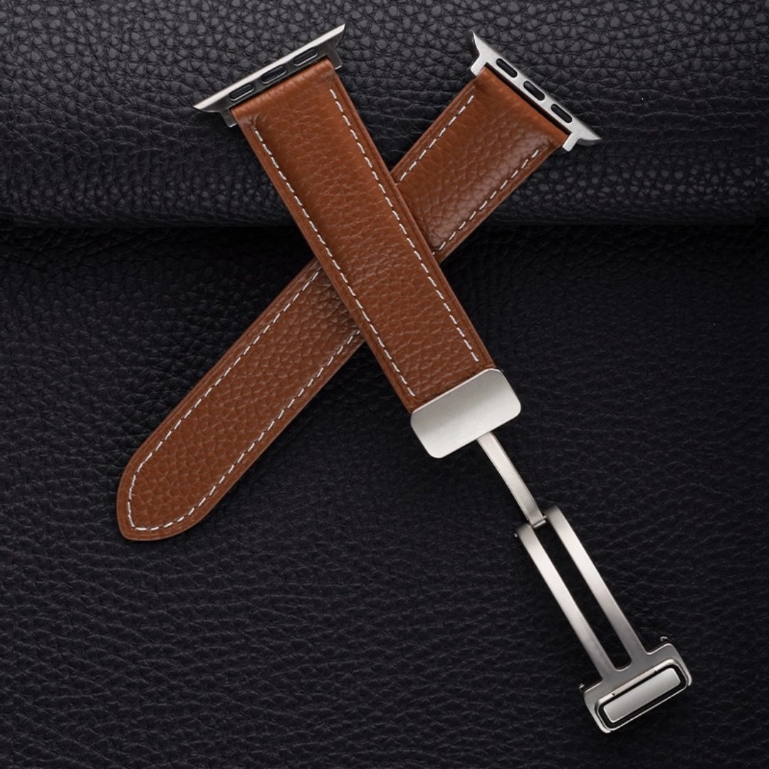 Leather Magnetic Buckle Band For Apple Watch