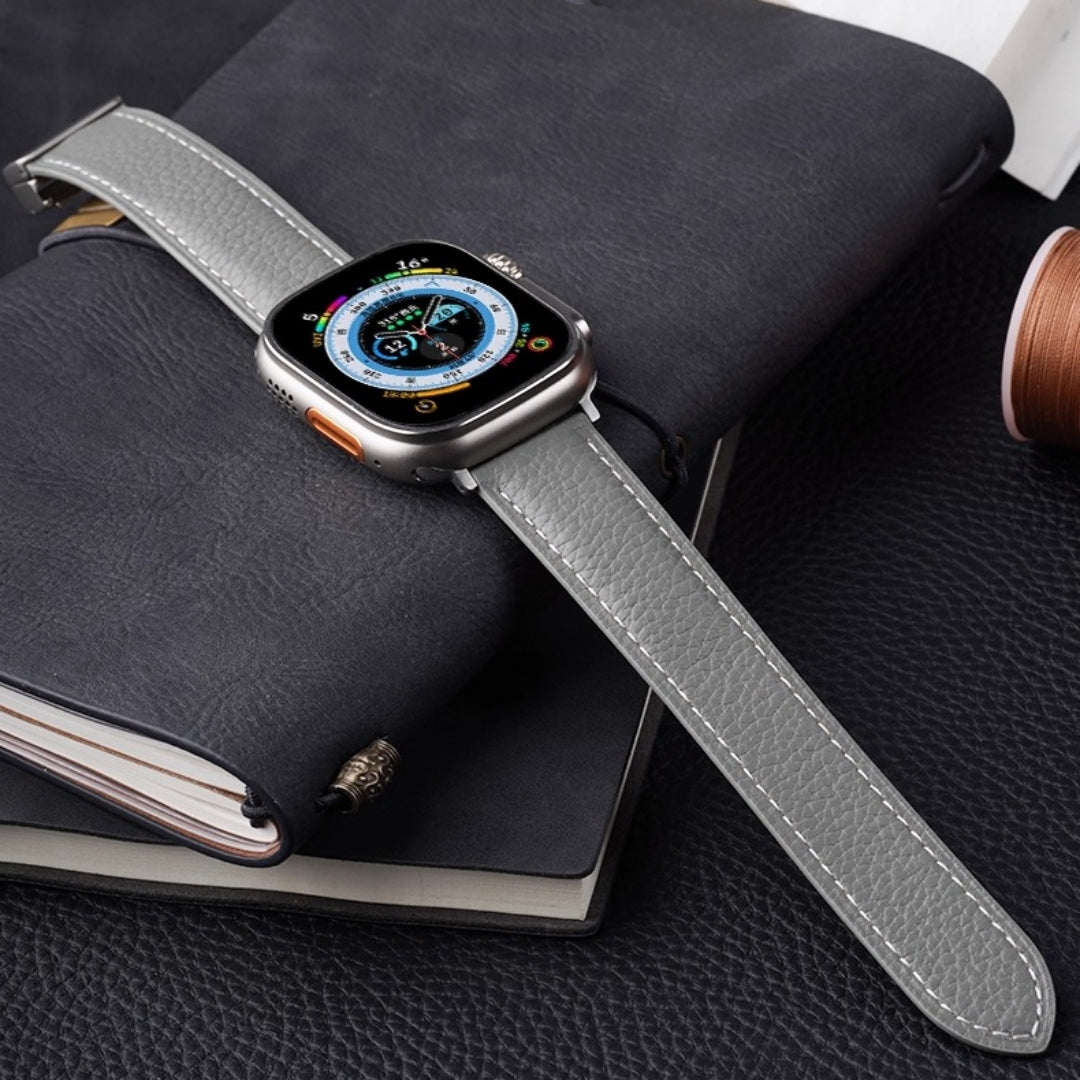 Leather Magnetic Buckle Band For Apple Watch