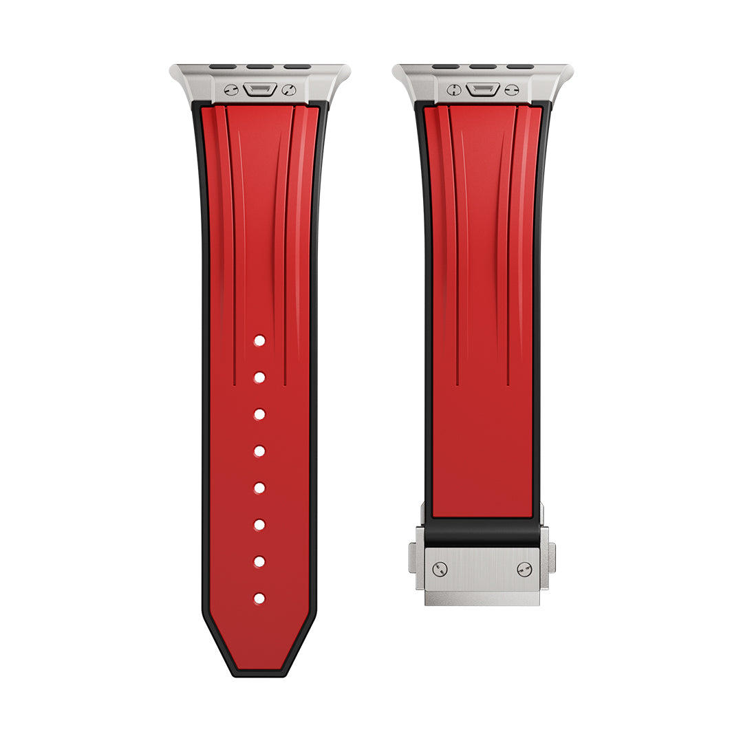 #Color_Red Band-Silver Buckle