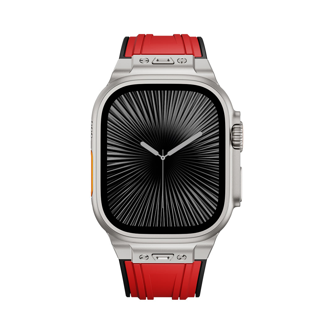 #Color_Red Band-Silver Buckle