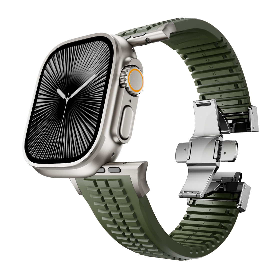 #Color_Green Band-Silver Buckle