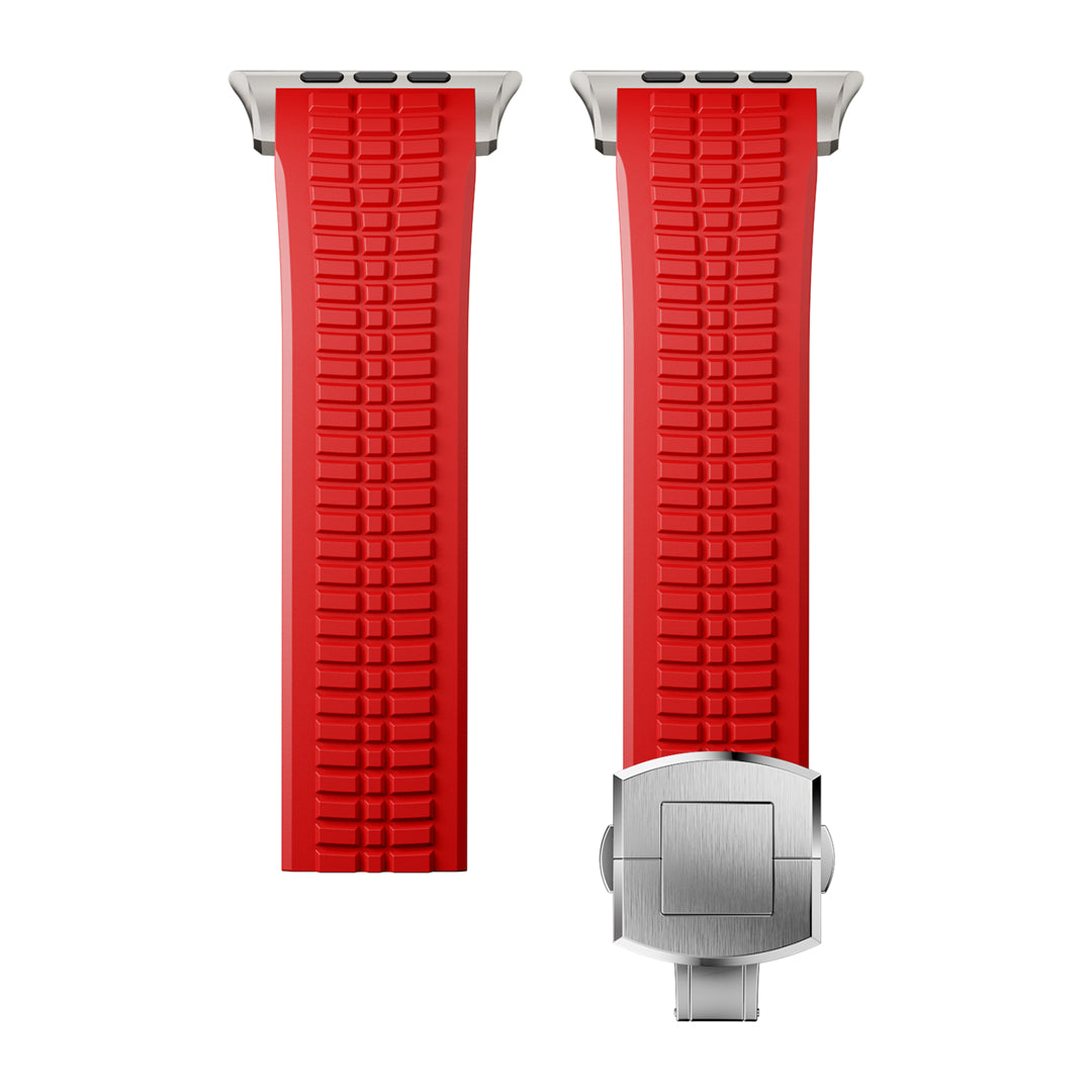 #Color_Red Band-Silver Buckle
