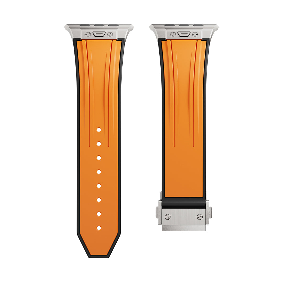 #Color_Orange Band-Silver Buckle