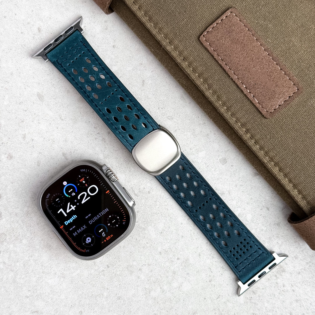 Leather Breathable Magnetic Band For Apple Watch