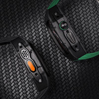 LUX8008 Fluororubber Band 316L Stainless Steel Carbon Fiber Case Retrofit Kit For Apple Watch