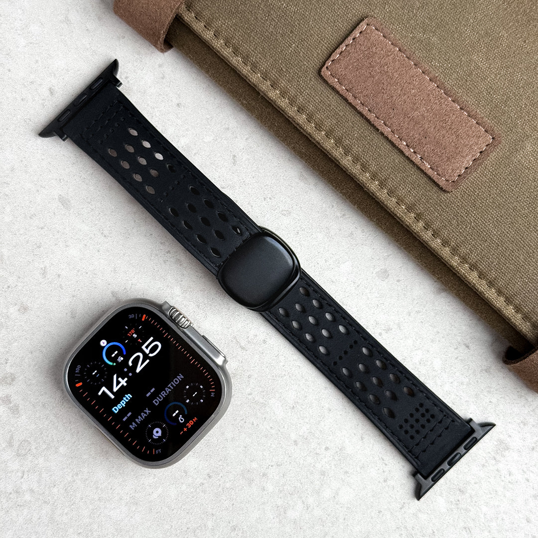 Leather Breathable Magnetic Band For Apple Watch
