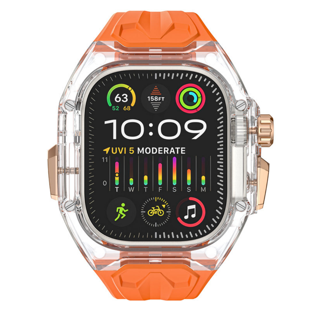 #Color_Transparent Case+Orange Band