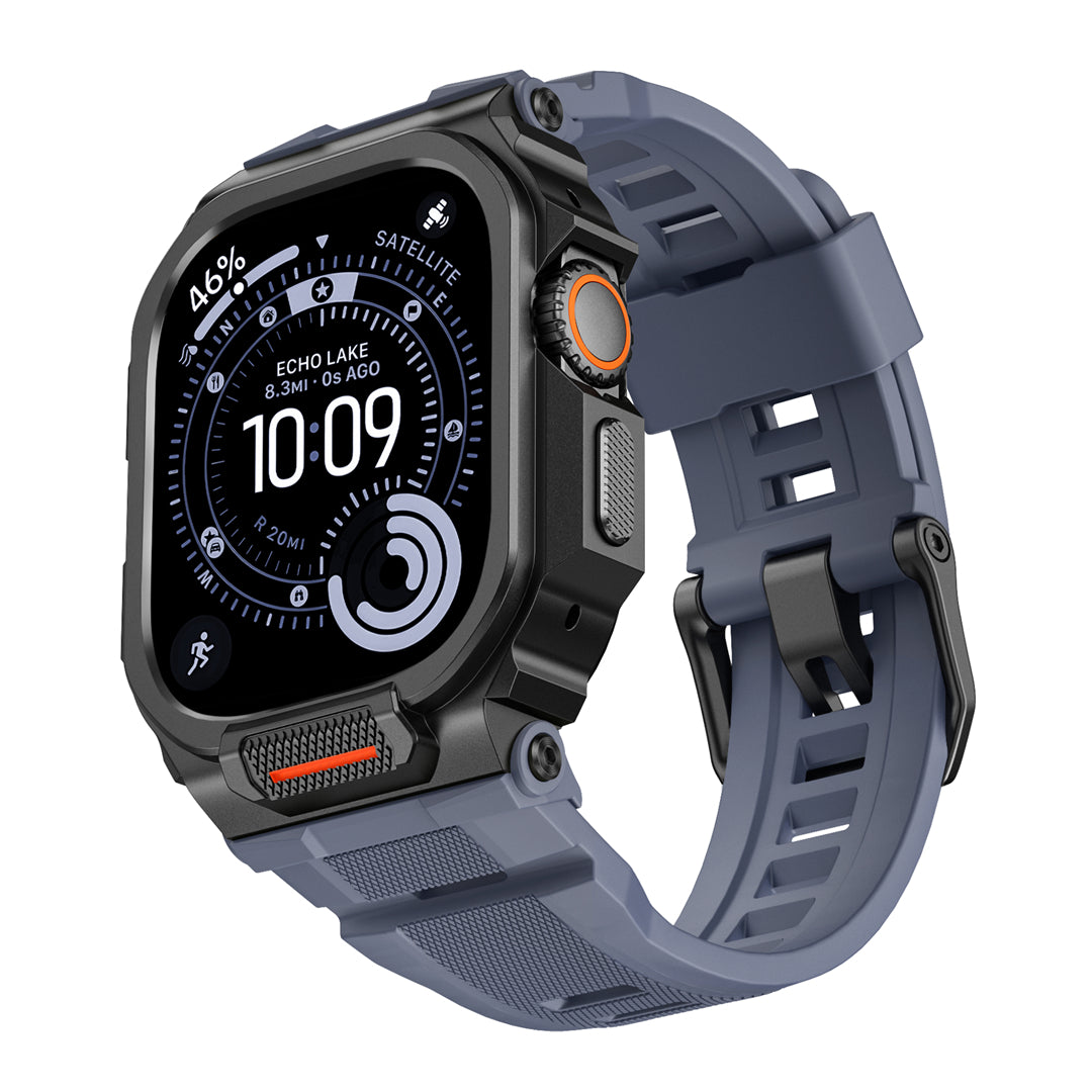 #Color_Black Case+Blue Gray Band
