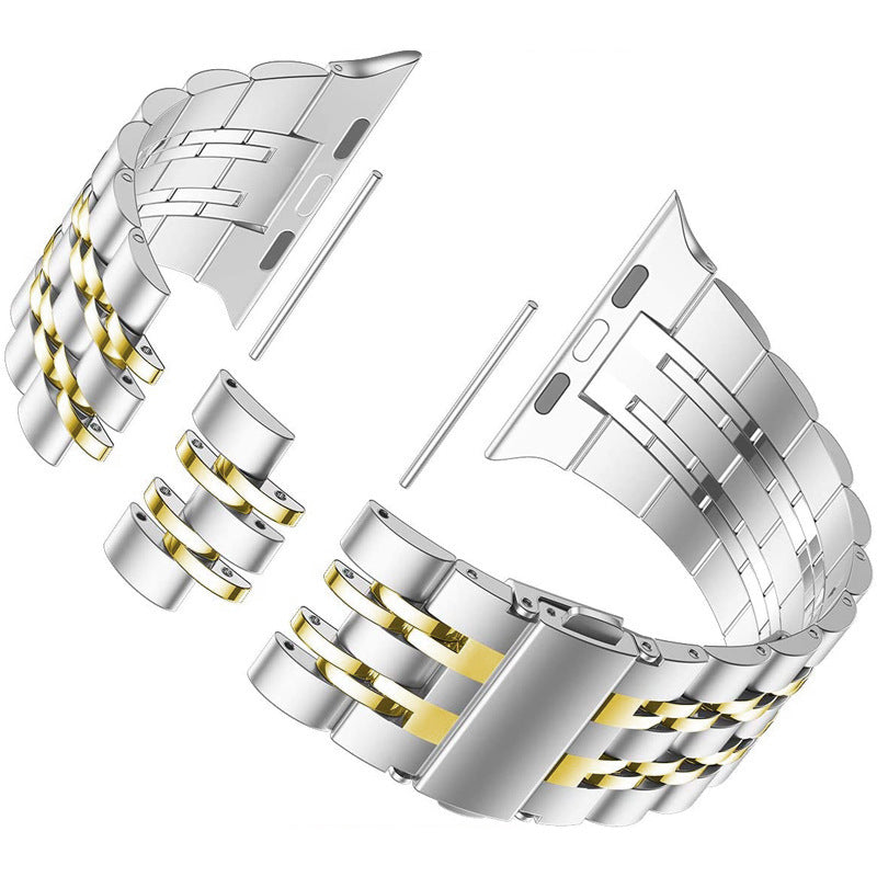 Luxury Stainless Steel Folding Buckle Band For Apple Watch