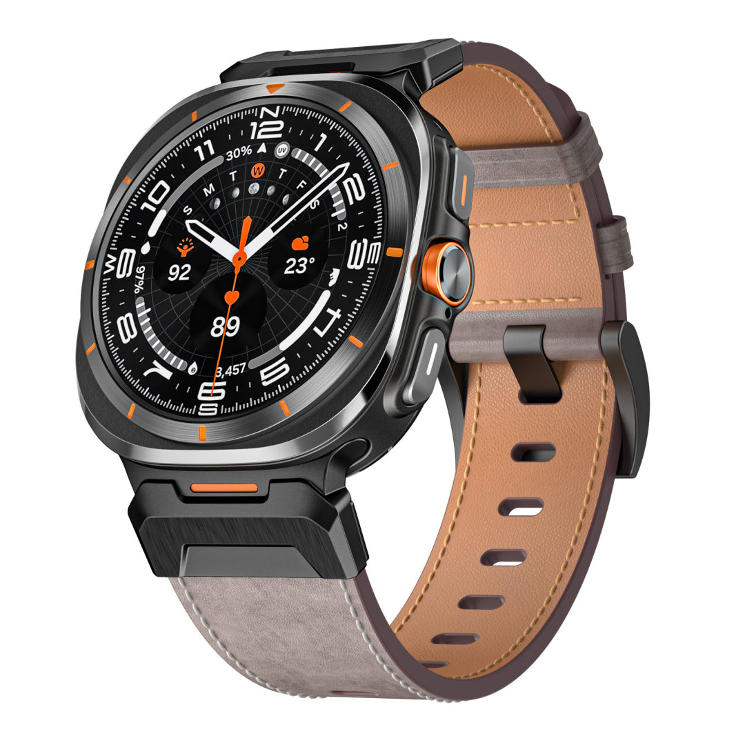 Samsung galaxy watch leather sale