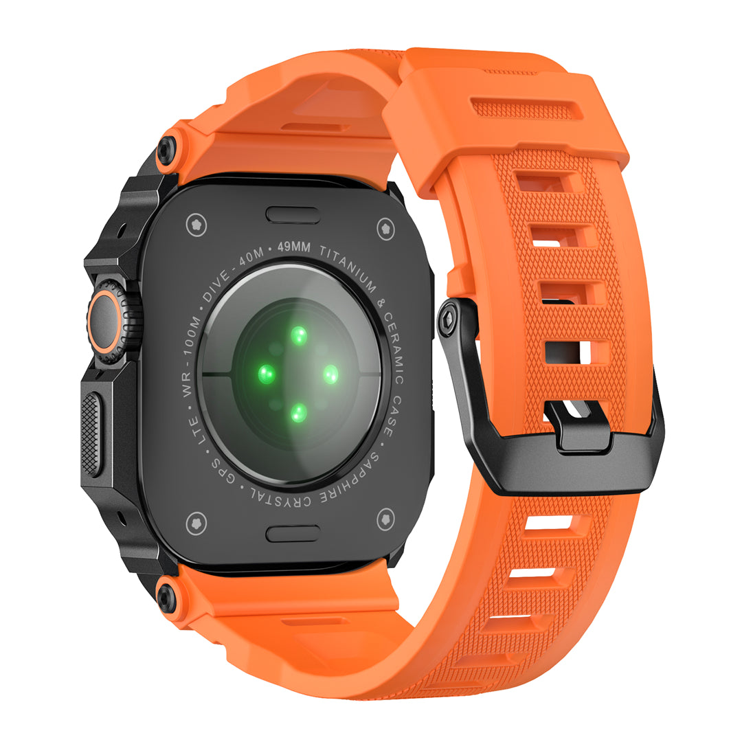 #Color_Black Case+Orange Band