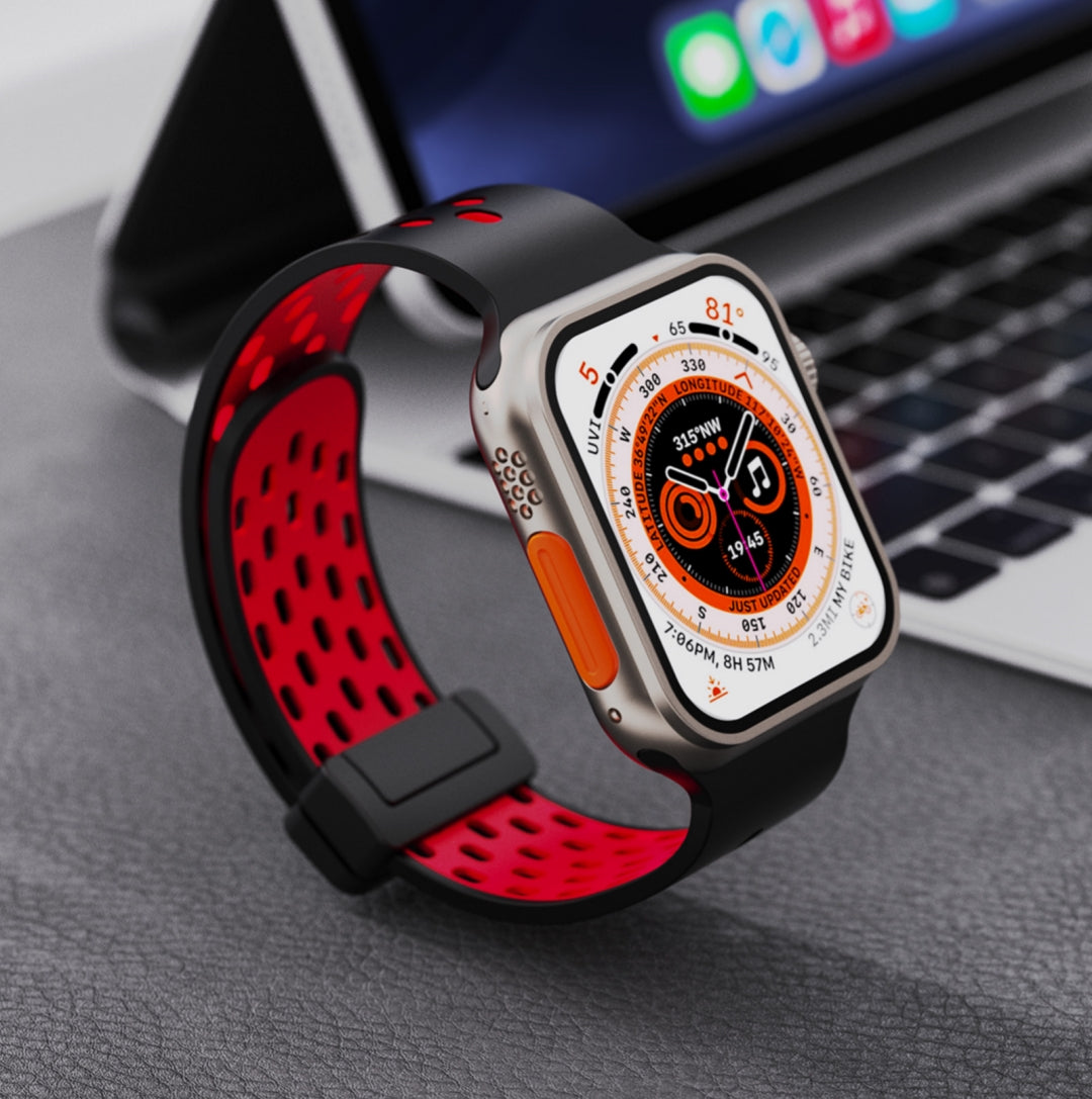 Magnetic Breathable Silicone Band For Apple Watch