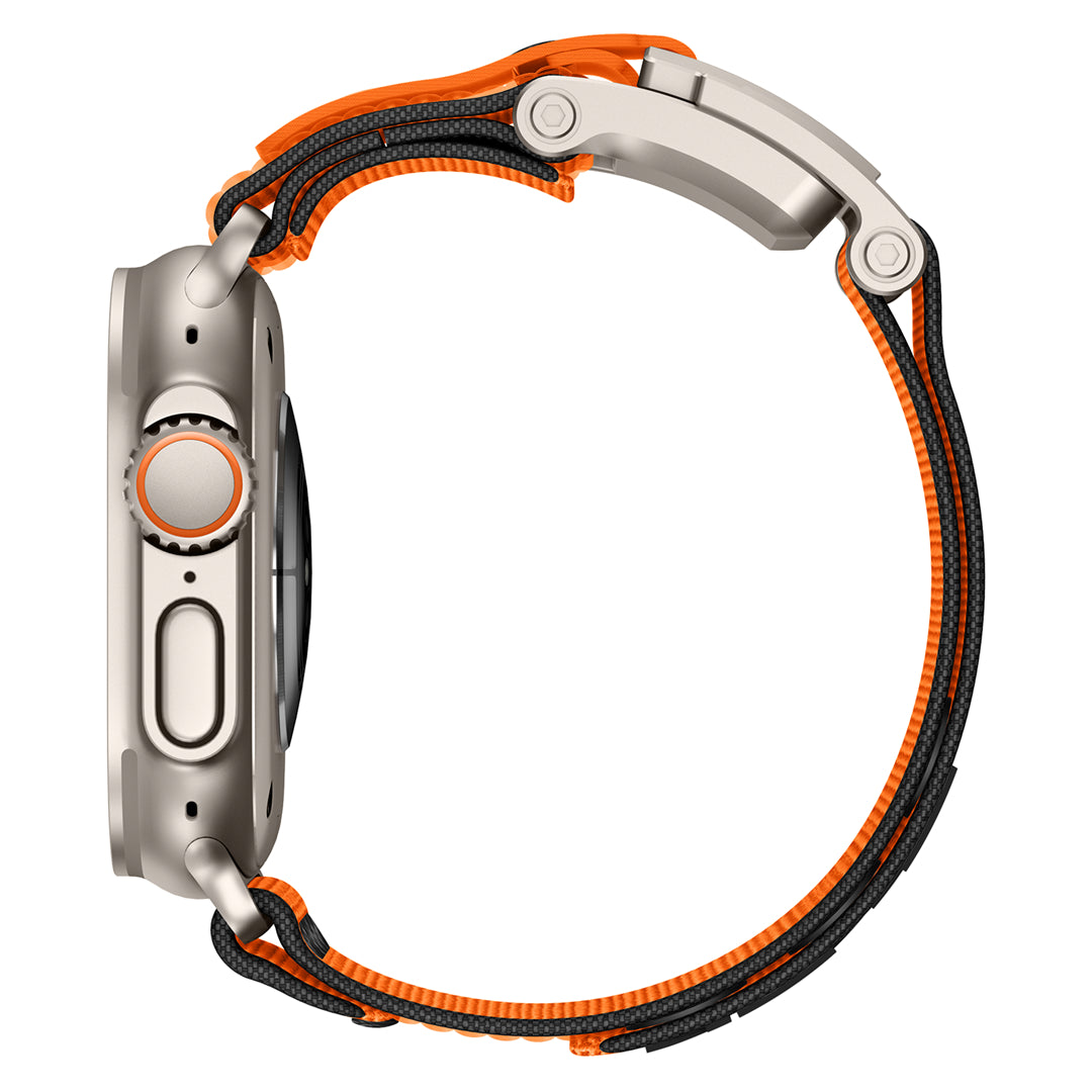 #Color_Orange Band-Silver Buckle