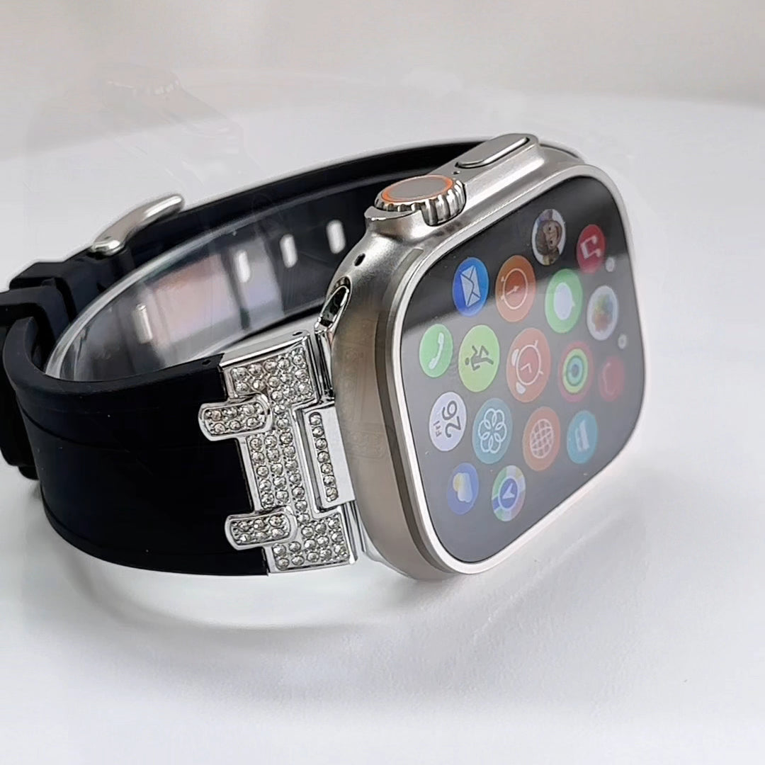 Correa de silicona con diamantes para Apple Watch