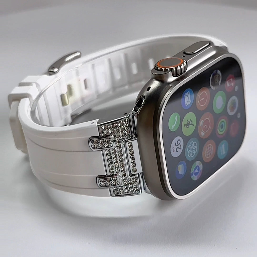 Correa de silicona con diamantes para Apple Watch