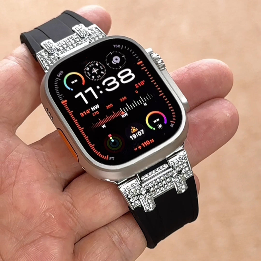 Correa de silicona con diamantes para Apple Watch