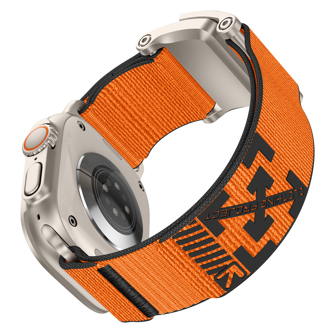 #Color_Orange Band-Silver Buckle