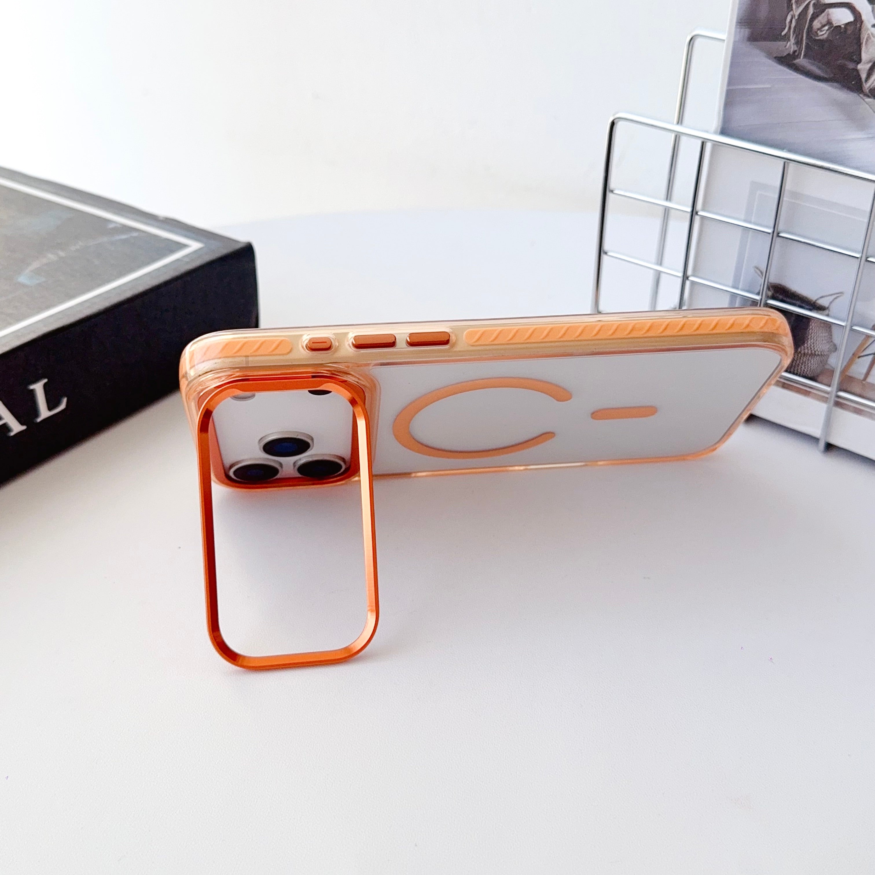 Transparent Stand Magnetic Case For iPhone
