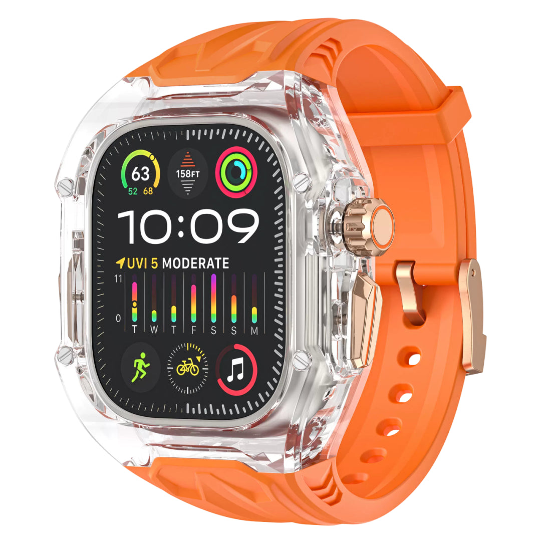 #Color_Transparent Case+Orange Band