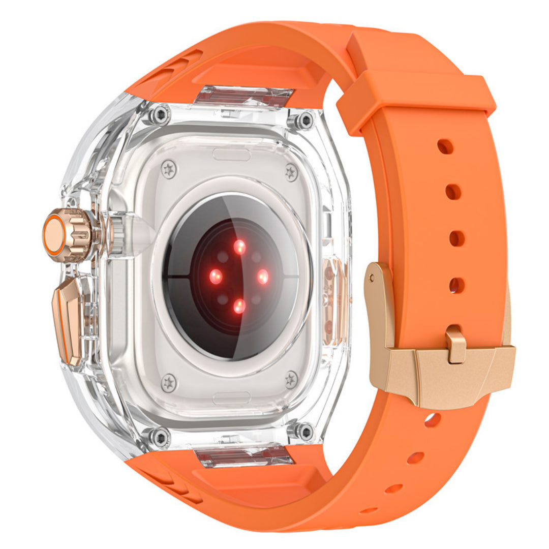 #Color_Transparent Case+Orange Band