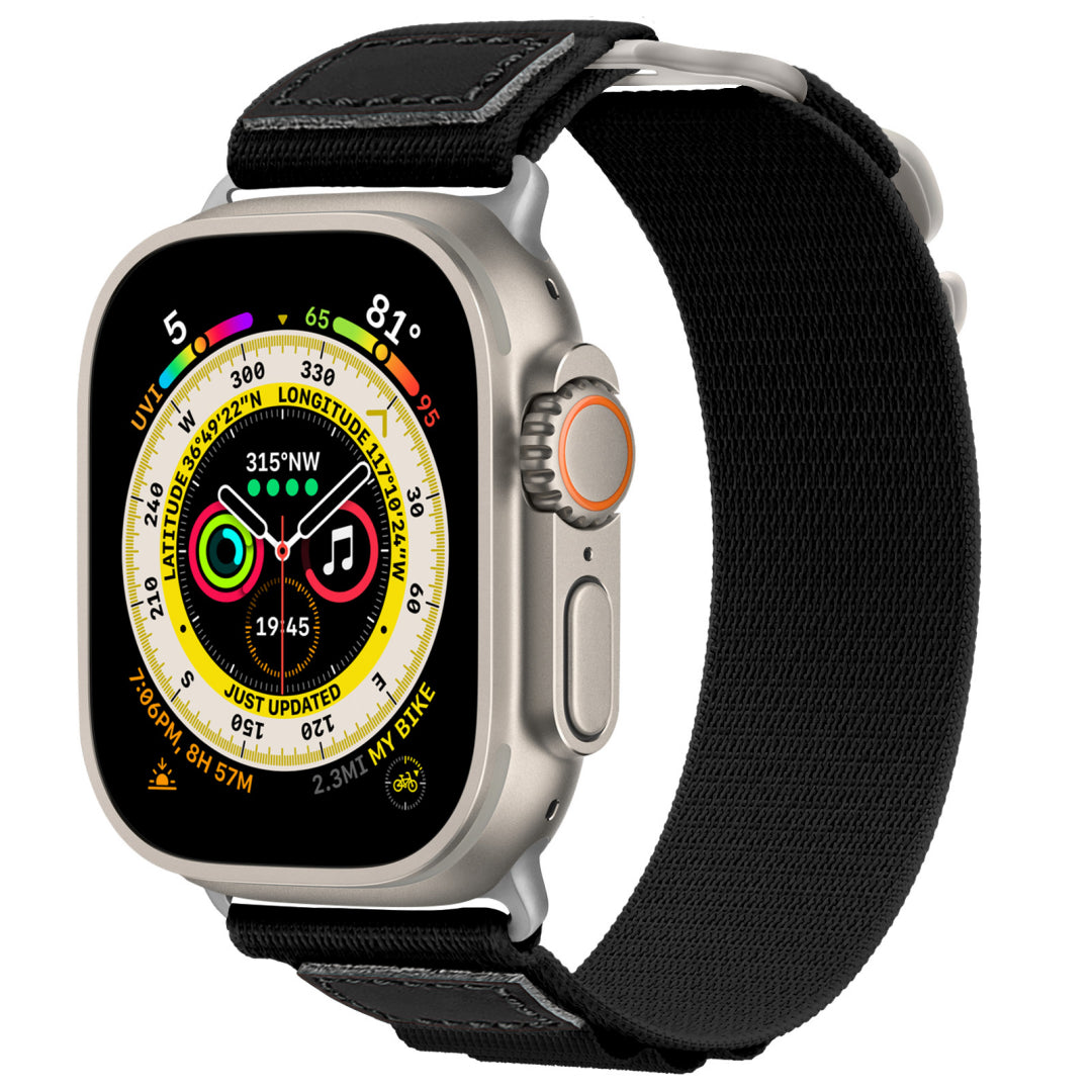 Correa de nailon tejida con parte trasera de bucle modificada para Apple Watch 