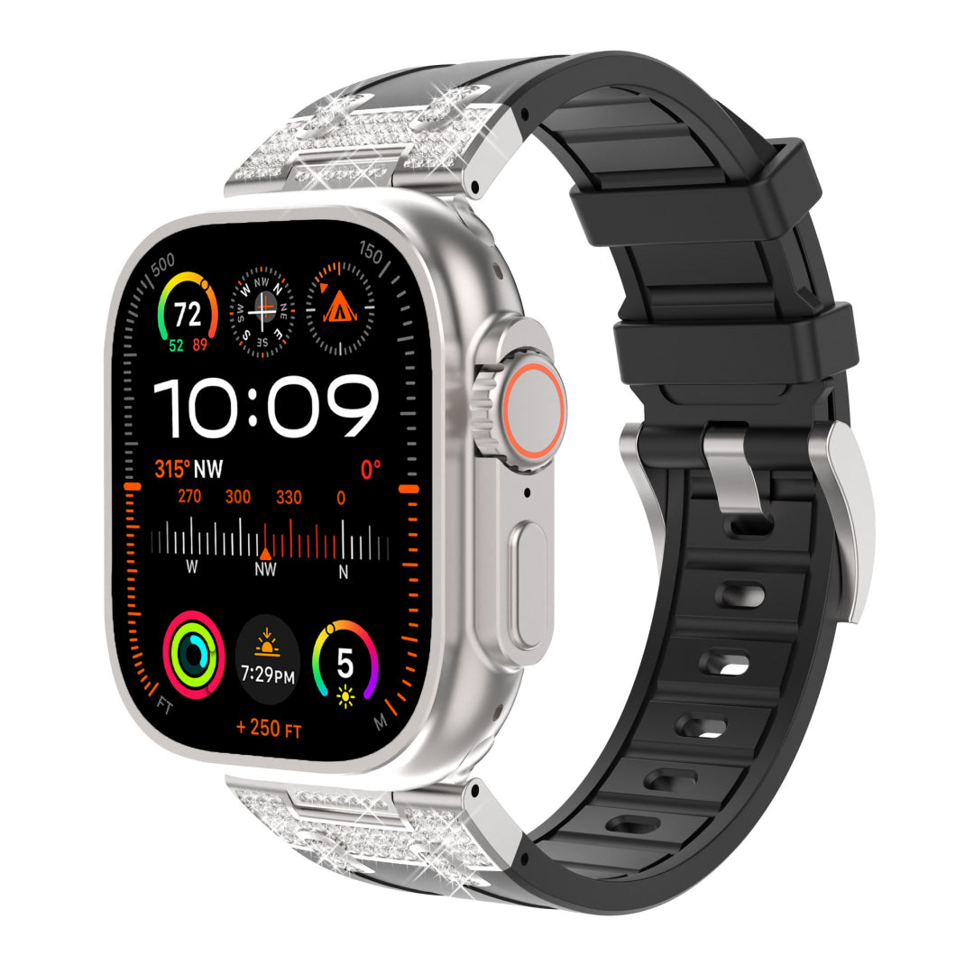 Correa de silicona con diamantes para Apple Watch